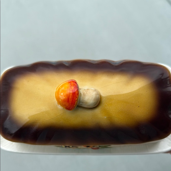 Merry Mushroom Decorated Ceramic Butter Dish - Picture 3 of 8